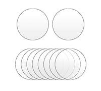 QWORK® 10 Pièces Plaque Acrylique Rond - 1 mm Épaisseur - Disque Acrylique Transparent, pour Gateau, Peinture Display, Mariage (20 cm)