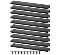 QWORK® 10 Pièces Poignées de Meuble de 200 mm - Alliage d'Aluminium - pour Tiroirs, Placards, Armoires à Chaussures (Vis Incluses)