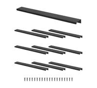 QWORK® 10 Pièces Poignées de Meuble de 300 mm - Alliage d'Aluminium - pour Tiroirs, Placards, Armoires à Chaussures (Vis Incluses)
