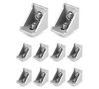 QWORK 10 Pièces Profilé Aluminium 30x30, Angles En Équerre, Support Mural, Matériel De Montage