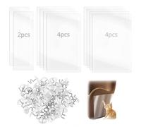 QWORK® 10 Pièces Protections de canapé Anti-Griffe, Film Autocollant Anti-Griffe pour Chats, Protection Film de Meubles de différentes Tailles, pour Meubles, Tapis et Portes