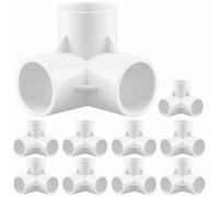 QWORK® 10 pièces raccords de tuyauterie à 3 voies, diamètre intérieur de 32mm, blanc, connecteurs d'angle de tuyau en plastique PVC