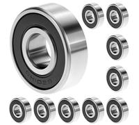 QWORK® 10 pièces roulements à billes 6201-2RS, roulements à billes miniatures à gorge profonde, doublement blindés, en acier à roulement
