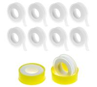 QWORK® 10 Rouleaux Ruban d'Étanchéité en PTFE 15mm x 12m - Joint de Plombier Robuste pour Tuyaux d'Eau, Robinets, Gaz et Raccords Filetés