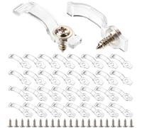 QWORK® 100 Clips de Fixation pour Ruban LED 8mm/10mm - Support Transparent et Discret avec 100 Vis pour Bande Lumineuse SMD 5050/2835, Montage Mural Robuste pour Cuisine, Armoire et Escaliers