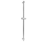 QWORK® 100 cm Barre de Douche avec Support Pommeau de Douche - Acier Inoxydable SUS 304 - Finition Brossée - Trous de Fixation Réglables