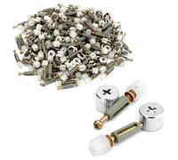 QWORK® 100 jeux de connecteurs de meubles excentriques 3 en 1, vis M6x40 mm avec écrous cylindriques Ø15 mm pour la fixation d'armoires et de tiroirs de meubles