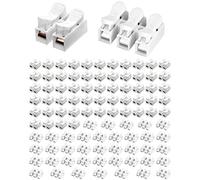 QWORK® 100 Pcs Connecteur Electrique, Bornier Electrique Raccord Rapide CH-2 CH-3 pour Commande Électrique, Alimentation, Éclairage, Électroménager (60xCH2 et 40xCH3)