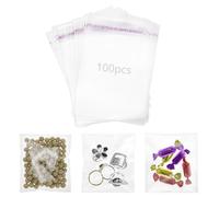 QWORK® 100 pièces 7 * 10 cm sacs en cellophane, sachet plastique transparent auto-adhésifs, pour emballer des bijoux, des savons, des cartes