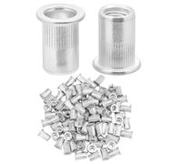 QWORK® 100 Pièces Ecrou A Sertir M8, Tête Plate Ecrou, Alliage D'aluminium, Pour La Fixation De Meubles, Décorations Artisanales