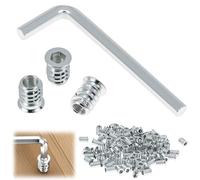 QWORK® 100 Pièces insert fileté M6x15mm, écrous à enfoncer, pour meubles en bois, armoires