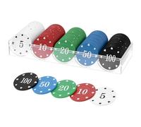 QWORK® 100 pièces jetons de comptage en PVC sans Valeur monétaire, avec boîte de Rangement, Accessoires pour Jeux de société et activités éducatives
