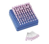 QWORK® 100 pièces pointes de pierre abrasives, tête de polissage de meulage, diamètre de tige de 3MM, utilisées pour le meulage et le polissage