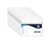 QWORK® 100 pièces porte-cartes horizontaux 100x82 mm, pour carte de taille 88 x 55 mm, en plastique épais de 0,56 mm