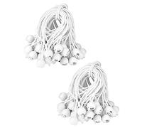 QWORK® 100 pièces tendeur élastiques avec Boules, 15 cm, tendeur en Caoutchouc Blancs, adaptés pour Les tentes de Camping, Les bâches, Les bannières, Les Articles ménagers.