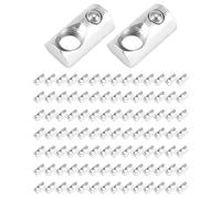 QWORK® 100PCS Écrous Coulissants avec Boule M8 Rainure 8mm pour Profilés Aluminium Série 3030/3060 - Acier Galvanisé