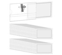 QWORK® 100PCS Porte Badge Horizontal avec Épingle et Clip, 90mm x 56mm, Épaisseur de 0,35mm, PVC Transparent