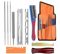 QWORK® 11 Pièces lime pour chaine de tronconneuse kit, lime tronconneuse universel 4,0/4,8/5,5 mm, aiguiseur chaine tronconneuse