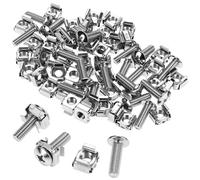 QWORK® 110 pièces/55 pièces M6 x 20 mm Écrous cage, vis et rondelles en acier au carbone pour montage en rack (baies serveur et racks audio)