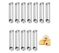 QWORK 12 Pcs Moules à Pâtisserie Tube INOX pour Pain de Corne, Cannoli, Croissant, Feuilletés, Crème Glacé