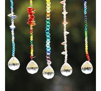 QWORK® 12 Pièces capteurs Soleil Cristal, capteurs de Soleil en Cristal K9, décoration de pendentifs Cristal fenêtre, pour Maison, Jardin