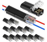 QWORK® 12 Pièces Connecteurs de Fil Basse Tension 2 Broches, pour Rallonge de Bande LED 18-22 AWG, Connecteur Électrique Rapide Sans Soudure