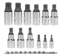 QWORK® 12 Pièces douilles intérieure, M4/M5/M6/M8/M9/M10/M11/M12/M13/M14/M16/M18 douilles à denture multiple