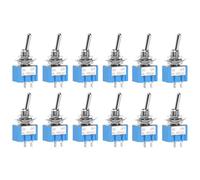 QWORK® 12 pièces MTS-101 Interrupteur à bascule, ON/OFF 2 positions, 2 broches, AC 125 V 6 A