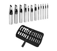 QWORK® 12 pièces poinçon ovale en cuir, ensemble d'outils en cuir, perforateur creux pour le cuir, pour l'artisanat du cuir et les projets de bricolage