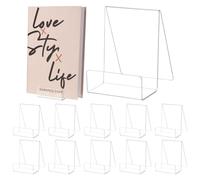 QWORK® 12 Pièces Support Livre en Acrylique, Support d'affichage Transparent, présentoirs de Livre, pour Livres, Albums, œuvres d'art
