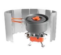 QWORK® 12 Plaques pare-vent réchaud de camping, pare vent pliable rechaud en aluminium, pour cuisinières, réchauds à gaz