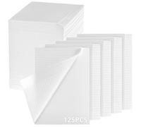 QWORK® 125 feuilles de bavoirs dentaires, tampon de nettoyage pour tatouage, 33 x 45 cm, pour applications dentaires, tatouages et couvercles de plateaux, blanc