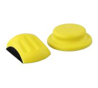 QWORK® 125mm 2 Pièces Bloc de Ponçage à la Main, Cales a Poncer pour Disque de Ponçage, Formes en Forme de Souris et Rondes