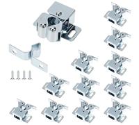 QWORK® 12PCS Fermetures de Porte Placard, Fermetures à Double Galet en Inox pour Tiroir et Portes de Meubles et Armoires