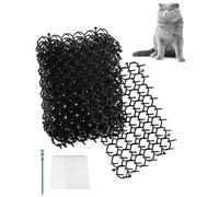 QWORK 12PCS Tapis Anti-Chat avec Chevilles et Attaches - 15cm x 20cm - Tapis Répulsif Chat avec Epine pour Jardin
