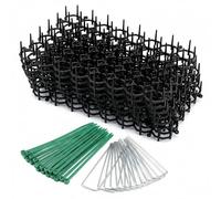 QWORK 12PCS Tapis Anti-Chat avec Chevilles et Attaches - 15cm x 20cm - Tapis Répulsif Chat avec Epine pour Jardin