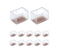 QWORK® 12X Protection Pied de Chaise Rectangle en Silicone pour Jambes de Chaise/Table/Sofa Largeur 24-28 mm x Longueur 39-47 mm