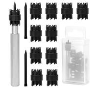 QWORK® 13 Pièces Forets de Soudage par Points, Fraises de Soudage par Points 3/8" à Tige Hexagonale, pour Plaques Fines en Acier Inoxydable, Fer, Aluminium