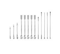 QWORK® 13 Pièces spatules de laboratoire, acier inoxydable spatule de mélange de laboratoire de réactifs micro cuillère, pour mélanger de poudres remplir les gels