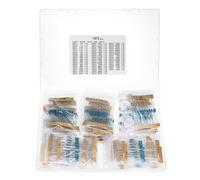 QWORK® 1475 pièces 1/4 W Kit de résistance électrique, 52 valeurs, assortiment de résistances à couche métallique (0 ohm à 5.6 Mohm) et 50 diodes de commutation IN4148
