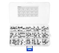 QWORK® 150 Pièces 15 Valeurs Fusibles en Verre, 15,5 x 20 mm 0,5 A-20 A Fusibles, pour Appareils Électriques