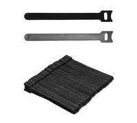 QWORK® 150PCS Attach Câble Réutilisables, 150 x 12 mm Sangle à Crochet et Boucle pour Range Cable (Noir)