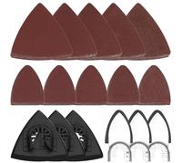 QWORK® 156 Pièces Patins Ponçage pour Outils Oscillants, Patins de Ponçage Triangulaires, Patins de Ponçage au Doigt, pour Bois, Plâtre