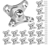 QWORK® 16 pièces kit de fixation d'angle pour connecteur d'angle, code d'angle papillon avec 64 vis, connecteur de meuble