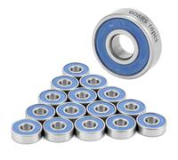 QWORK® 16 Roulements à billes 608RS ABEC-9 pour Skateboard, Scooter et Patins à Roues Alignées - Acier Haute Résistance, Double Joint Étanche, Pré-lubrifiés