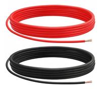 QWORK® 18 AWG 0,83 mm² Cable Electrique - 2,5 m Noir et 2,5 m Rouge - Fil Electrique en Silicone 150 Brins Fil de Cuivre Étamé Basse Impédance pour Voiture RC, Marine, Drone