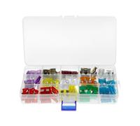QWORK® 180 Pièces fusibles voiture, 2A-40A fusibles voiture mélangés kit, mini fusible de voiture standard avec codage couleur, pour voitures, camping-cars, motos