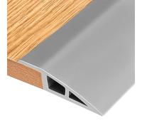 QWORK® 1M*5CM Barre de Seuil Adhesive en PVC pour Dénivelé de 5 à 10 mm - Transition de Niveau Anti-rayures pour Revêtements de Sol