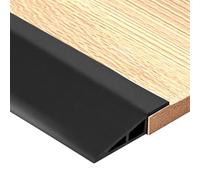 QWORK® 1M Rampes de seuil en PVC, rampe de seuil autocollante, bande de transition de sol flexible pour portes, carrelage et escaliers (noir, hauteur 1 cm)