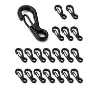QWORK® 2.5cm Mini Mousqueton, Mousquetons Porte clefs Porte-Clés pour Camping Voyager Randonnée Porte-Clés (20pcs Noir)